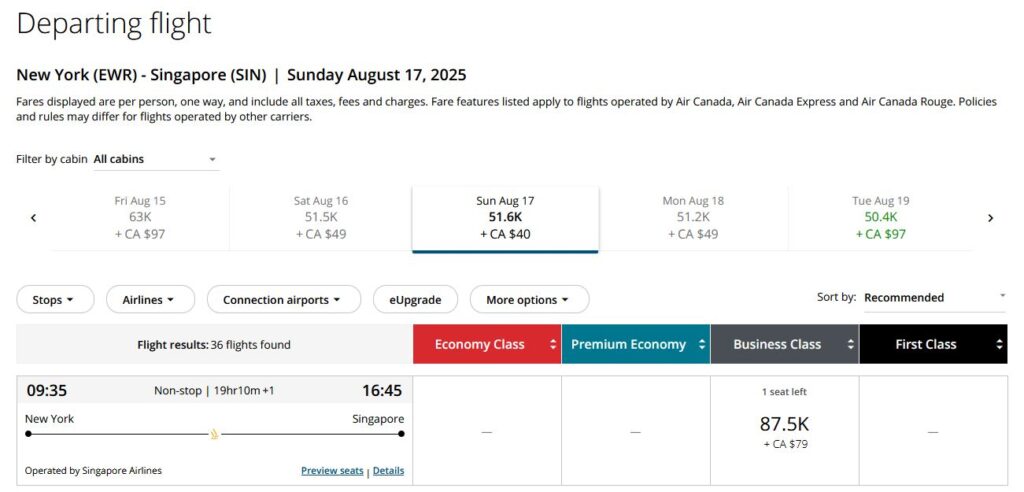Picture of Aeroplan Redemption