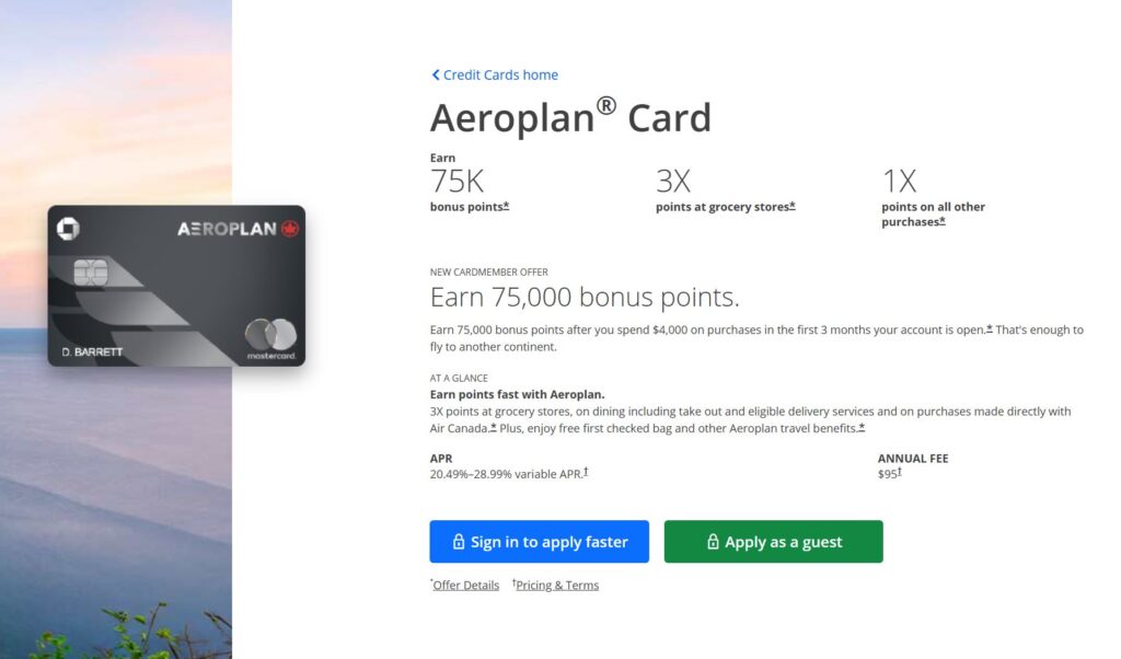 Aeroplan Credit Card by Chase
